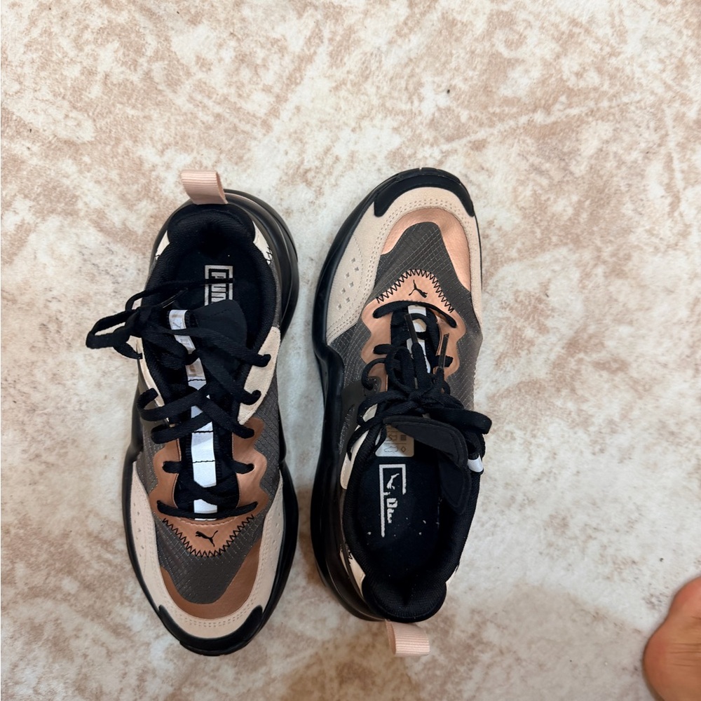 Puma Black and Cream Women's Sneakers